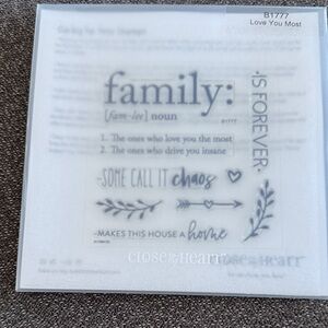 Close to My Heart Family Wall Decal - Black and Gray